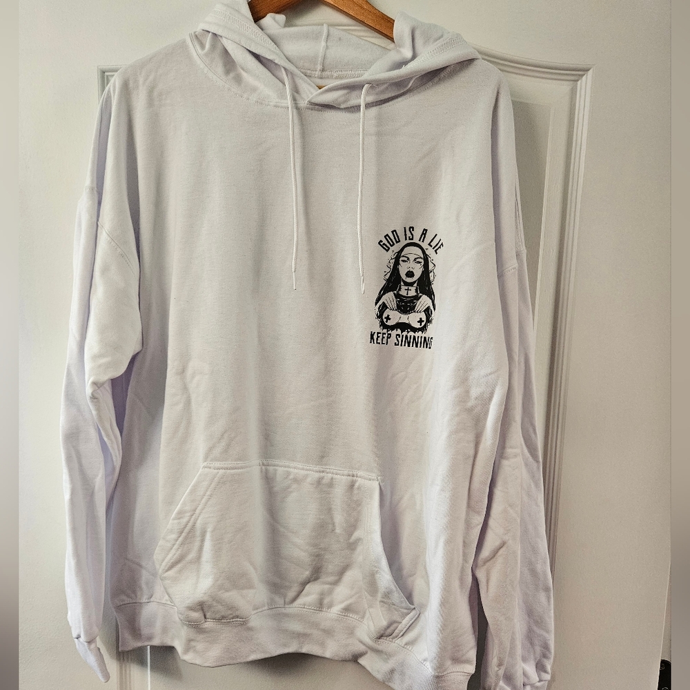 NWOT Assholes Live Forever White Graphic Hoodie XL